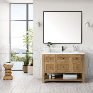 48 Inch Breckenridge Freestanding Vanity in Light Natural Oak / White Zeus Top