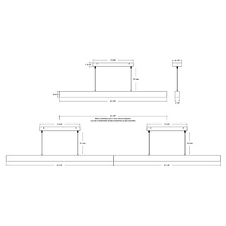 Pendant linear 4' 5CCT 120V, Triac dimming