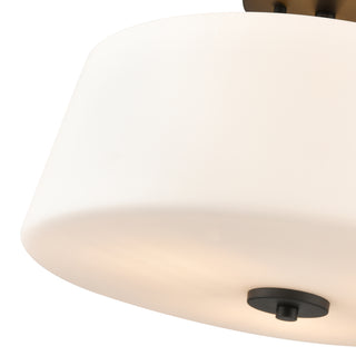Laphia 15.75" Wide 3-Light Semi Flush - Matte Black