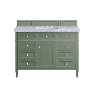 48 Inch Brittany Freestanding Vanity in Smokey Celadon / Carrara White Top