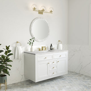 48 Inch Chicago Freestanding Vanity in Glossy White / Eternal Jasmine Pearl Top