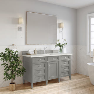 60 Inch Brittany Freestanding Vanity in Urban Gray / Lime Delight Top