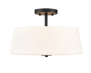 Laphia 15.75" Wide 3-Light Semi Flush - Matte Black