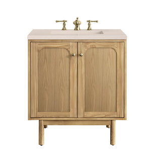 30 Inch Laurent Dual Mount Vanity in Light Natural Oak / Eternal Marfil Top
