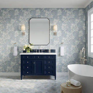 48 Inch Brittany Freestanding Vanity in Victory Blue / White Zeus Top