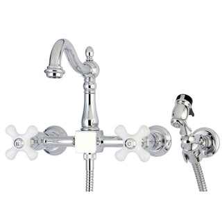 Heritage Wall Mount Kitchen Faucet in Polished Chrome