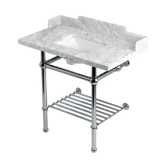 Pemberton 36 Inch Console Sink in Carrara Marble