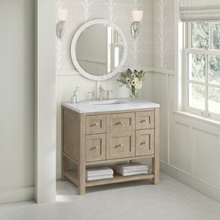 36 Inch Breckenridge Freestanding Vanity in Whitewashed Oak / Arctic Fall Top