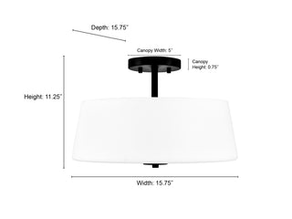 Laphia 15.75" Wide 3-Light Semi Flush - Matte Black