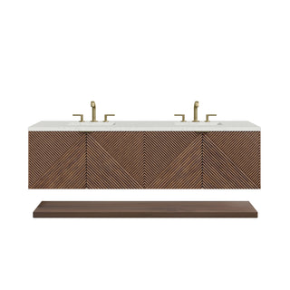 72 Inch Marcello Floating Vanity in Chestnut / Lime Delight Top