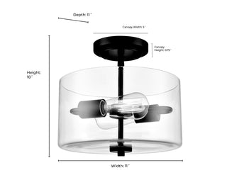 Verlana 2-Light Semi-Flush Ceiling Mount Brushed Nickel