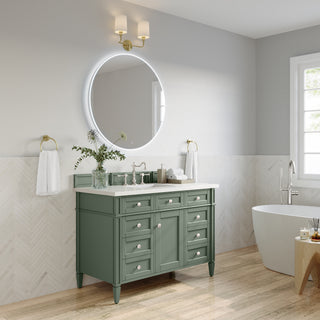 48 Inch Brittany Freestanding Vanity in Smokey Celadon / White Zeus Top