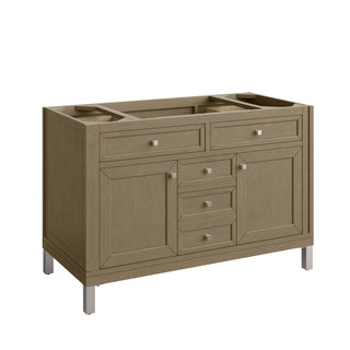 48 Inch Chicago Freestanding Vanity in Walnut Whisper / White Zeus Top