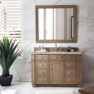 48 Inch Bristol Freestanding Vanity in Whitewashed Walnut / Victorian Silver Top