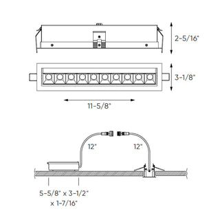 Recessed 5CCT linear with 10 mini swivel spot lights