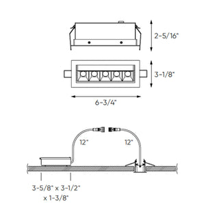 Recessed 5CCT linear with 5 mini swivel spot lights