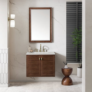 30 Inch Amberly Dual Mount Vanity in Mid-Century Walnut / Lime Delight Top