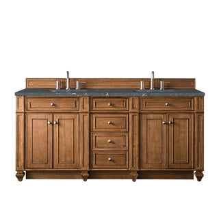 72 Inch Bristol Freestanding Vanity in Saddle Brown / Parisien Bleu Top