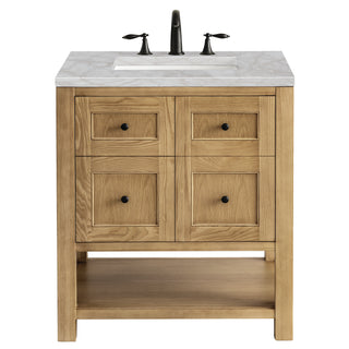30 Inch Breckenridge Freestanding Vanity in Light Natural Oak / Victorian Silver Top