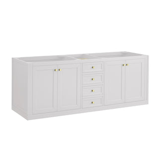 72 Inch Chicago Freestanding Vanity in Glossy White / White Zeus Top
