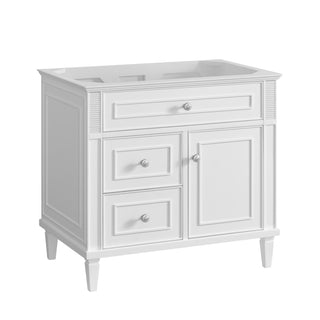 36 Inch Lorelai Freestanding Vanity in Bright White / White Zeus Top