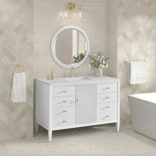 48 Inch Myrrin Freestanding Vanity in Bright White / Lime Delight Top