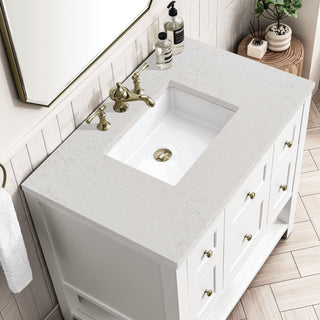 36 Inch Breckenridge Freestanding Vanity in Bright White / Lime Delight Top