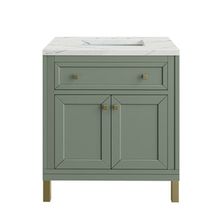 30 Inch Chicago Freestanding Vanity in Smokey Celadon / Ethereal Noctis Top