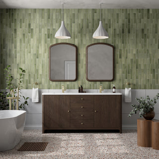 72 Inch Gracyn Freestanding Vanity in Sable / White Zeus Top