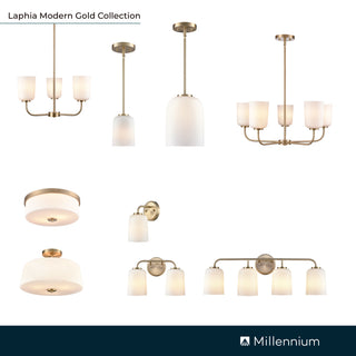 Laphia 15.75" Wide 3-Light Semi Flush - Modern Gold