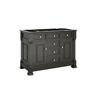 48 Inch Brookfield Freestanding Vanity in Black Onyx / Victorian Silver Top