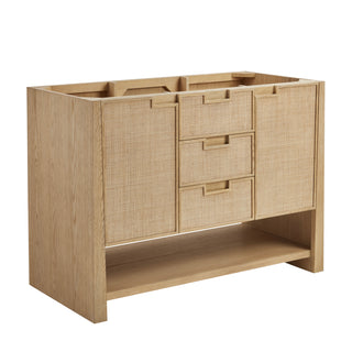 48 Inch Solene Freestanding Vanity in Seaside Oak / Eternal Jasmine Pearl Top