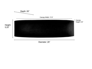 Rosata 20" Wide LED Flushmount Light - Black