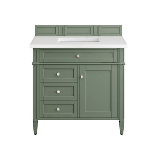36 Inch Brittany Freestanding Vanity in Smokey Celadon / White Zeus Top
