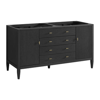 60 Inch Myrrin Freestanding Vanity in Carbon Oak / Carrara White Top