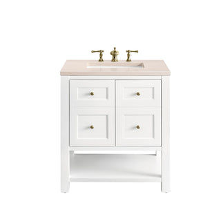 30 Inch Breckenridge Freestanding Vanity in Bright White / Eternal Marfil Top