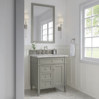 30 Inch Brittany Freestanding Vanity in Urban Gray / Victorian Silver Top