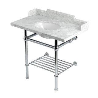 Pemberton 36 Inch Console Sink in Carrara Marble