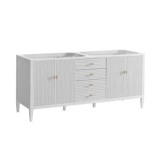 72 Inch Myrrin Freestanding Vanity in Bright White / Ethereal Noctis Top