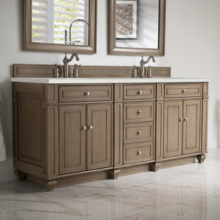 72 Inch Bristol Freestanding Vanity in Whitewashed Walnut / Lime Delight Top