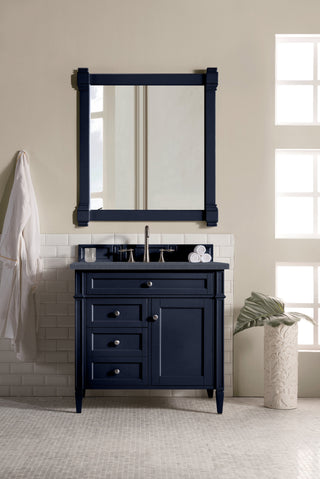 36 Inch Brittany Freestanding Vanity in Victory Blue / Charcoal Soapstone Top