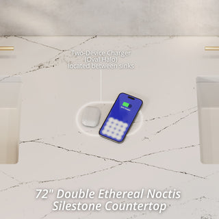72 Inch Brittany Freestanding Vanity in Victory Blue / Ethereal Noctis Top