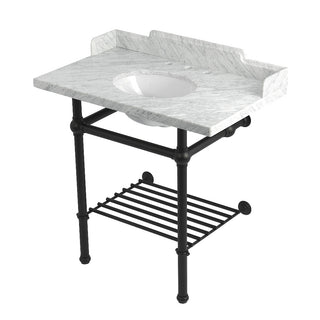 Pemberton 36 Inch Console Sink in Carrara Marble