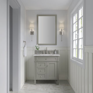 30 Inch Brittany Freestanding Vanity in Urban Gray / Victorian Silver Top