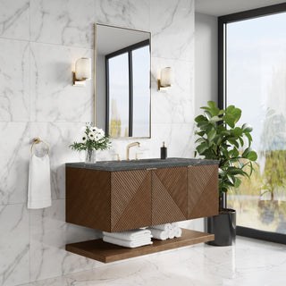 48 Inch Marcello Floating Vanity in Chestnut / Parisien Bleu Top