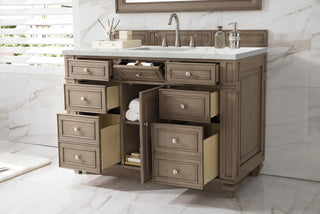 48 Inch Bristol Freestanding Vanity in Whitewashed Walnut / Eternal Jasmine Pearl Top