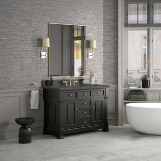 48 Inch Brookfield Freestanding Vanity in Black Onyx / Parisien Bleu Top
