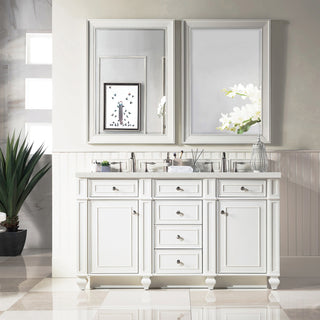 60 Inch Bristol Freestanding Vanity in Bright White / Lime Delight Top