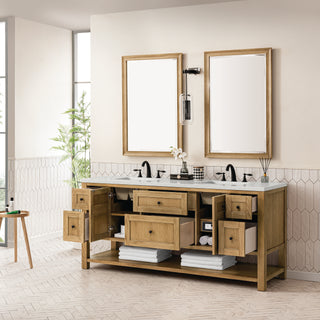 72 Inch Breckenridge Freestanding Vanity in Light Natural Oak / Lime Delight Top