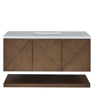 48 Inch Marcello Floating Vanity in Chestnut / White Zeus Top